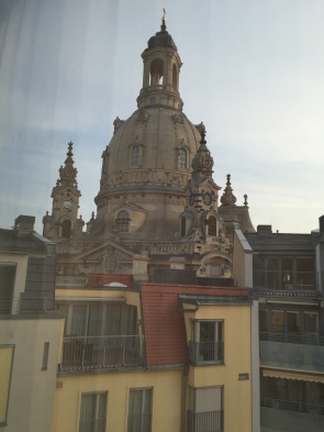 view of Frauenkirche from hotel room